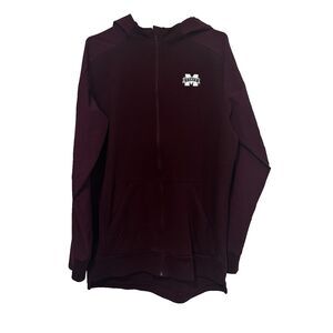 Adidas Men's Full Zip Hood Mississippi State Maroon Track Jacket Large